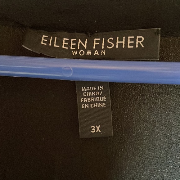 Eileen Fisher silk sleeveless button down tunic top - Picture 3 of 5